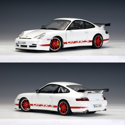 2004 Porsche 911 GT3 RS - White w/ Red Stripes (AUTOart) 1/18