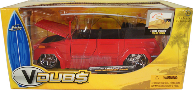 1973 VW Thing Convertible w/ Surfboard - Red (Jada Toys V-Dubs) 1/24