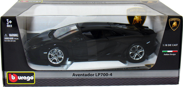 Lamborghini Aventador LP700-4 - Black (BBurago) 1/18