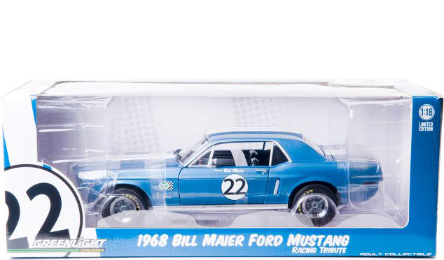 Edit Product: 1968 Ford Mustang #22 Bill Maier Tribute Car (Greenlight) 1/18 12832