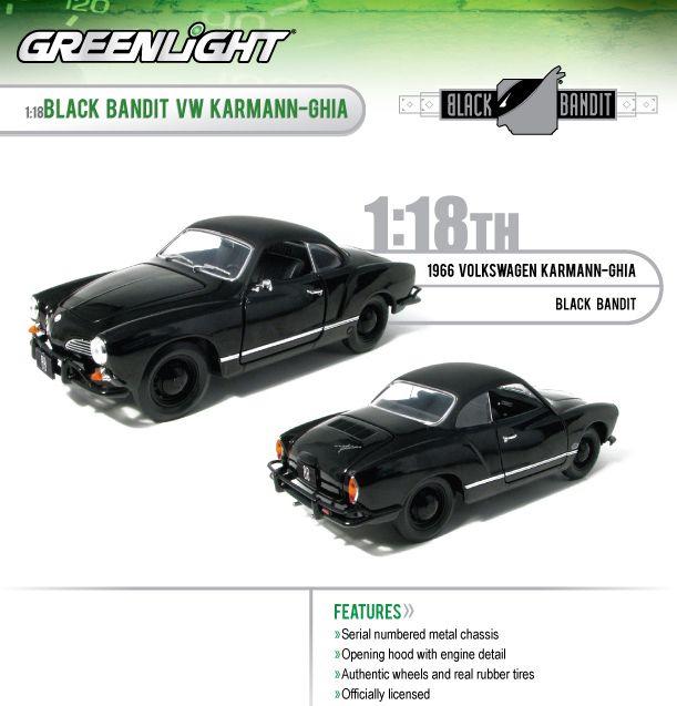 1966 Volkswagen Karmann-Ghia "Black Bandit" Series (Greenlight Toys) 1/18