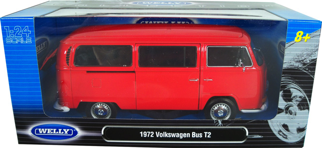 1972 Volkswagen Bus - Red (Welly) 1/24