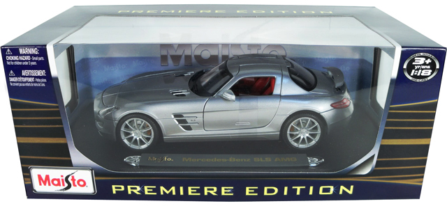 AMG Mercedes-Benz SLS Gullwing - Silver (Maisto) 1/18