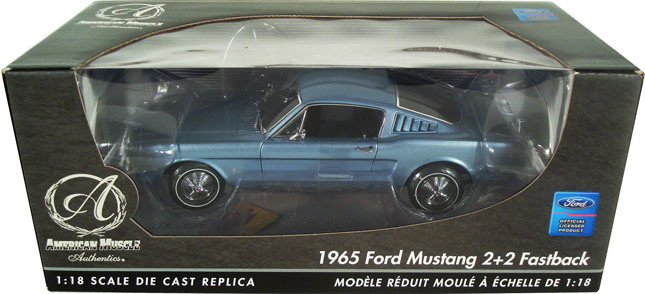 1965 Ford Mustang 289 2+2 Fastback - Blue (Ertl Authentics) 1/18