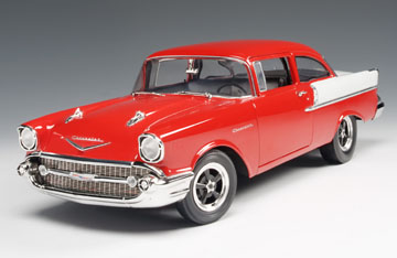 1957 Chevy 150 - Matador Red w/ India Ivory (Highway 61) 1/18