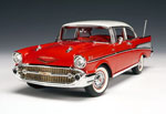 1957 Chevrolet Bel Air - Matador Red & India Ivory (Highway 61) 1/18