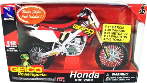 Honda CRF250R Geico Powersports Race Bike (NewRay) 1/12