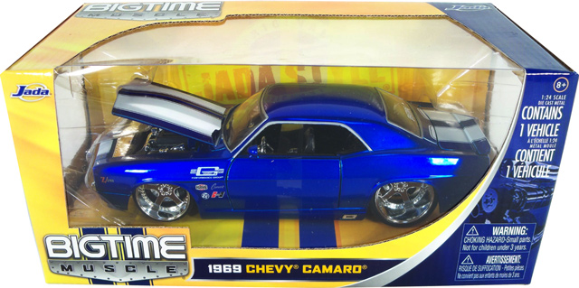 1969 Chevy Camaro - Blue w/ White Stipes (DUB City Bigtime Muscle) 1/24  diecast car scale model