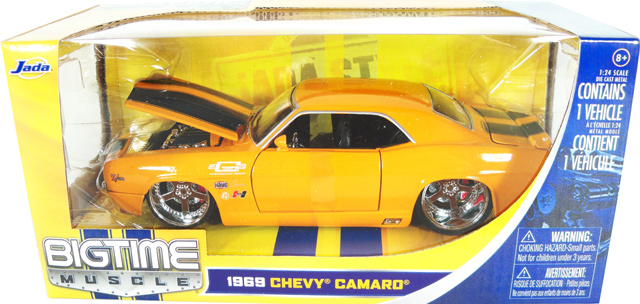 1969 Chevy Camaro - Orange w/ Black Stripes (DUB City Bigtime Muscle) 1/24