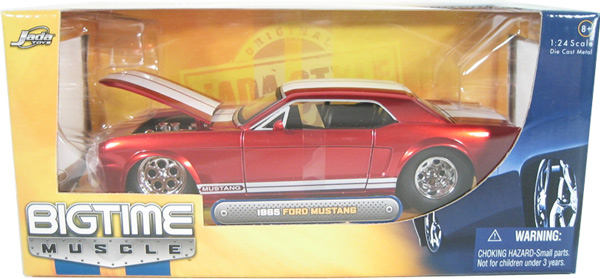 1965 Ford Mustang - Red w/ White Stripes (DUB City Bigtime Muscle) 1/24