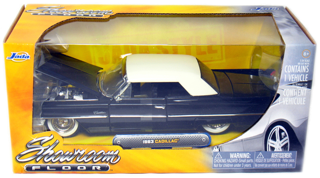 1963 Cadillac DeVille - Glossy Black (Jada Toys Showroom Floor) 1/24 dub city