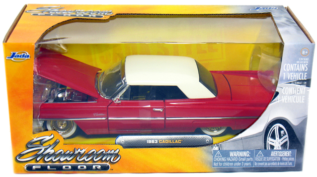 1963 Cadillac DeVille - Glossy Red (Jada Toys Showroom Floor) 1/24 dub city