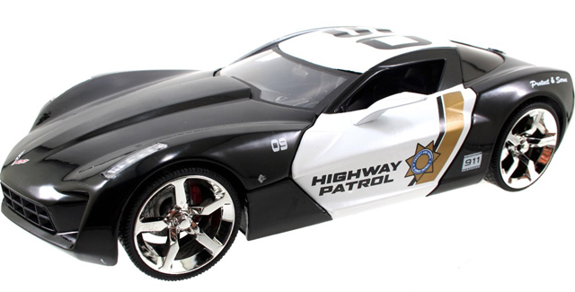 2009 Chevy Corvette Sting Ray Highway Patrol Police Car (DUB City) 1/24