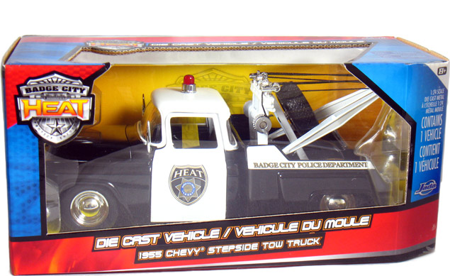 1955 Chevy Stepside Police Tow Truck (Jada Toys HEAT 96393) 1/24