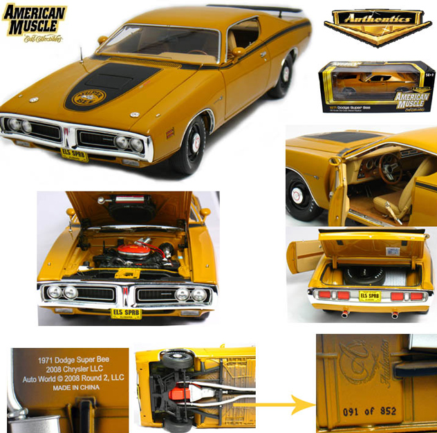 1971 Dodge Charger Superbee 426 Hemi - Butterscotch (Ertl AutoWorld) 1/18  diecast car scale model