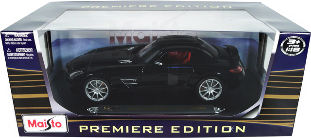 AMG Mercedes-Benz SLS Gullwing - Black (Maisto) 1/18